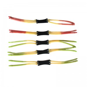 Forte fionda con elastico a doppio strato a 4 fili, speciale pelle per fionda con piercing interno all'aperto